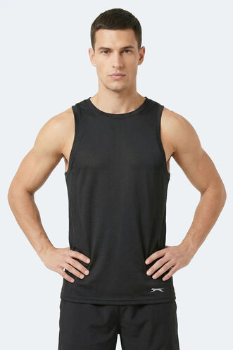 Slazenger KORBA Erkek Kolsuz Siyah Tişört - Thumbnail