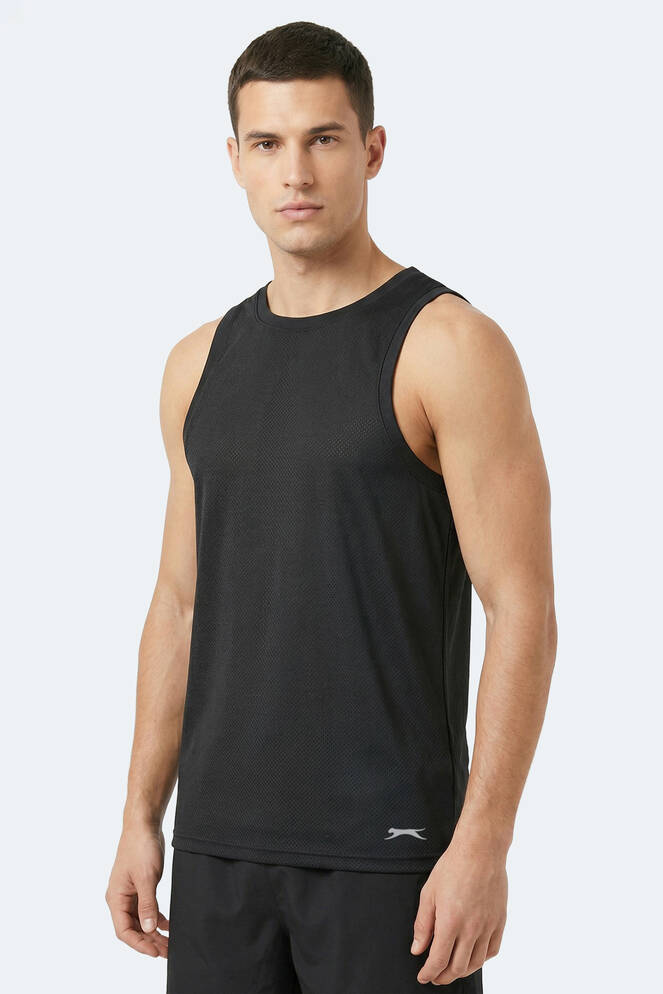 Slazenger KORBA Erkek Kolsuz Siyah Tişört