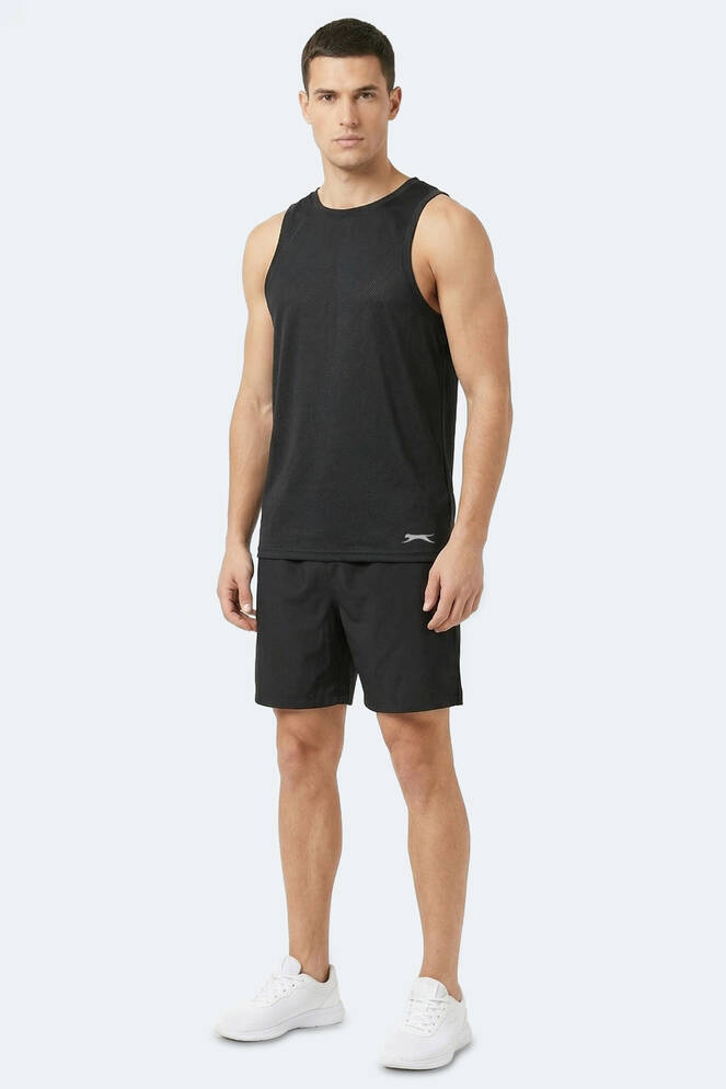 Slazenger KORBA Erkek Kolsuz Siyah Tişört