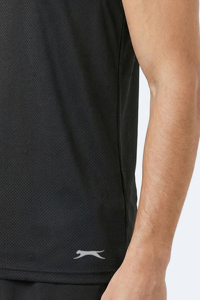 Slazenger KORBA Erkek Kolsuz Siyah Tişört