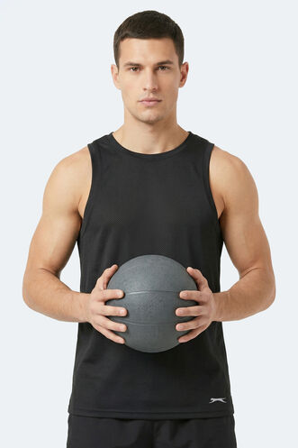 Slazenger KORBA Erkek Kolsuz Siyah Tişört - Thumbnail