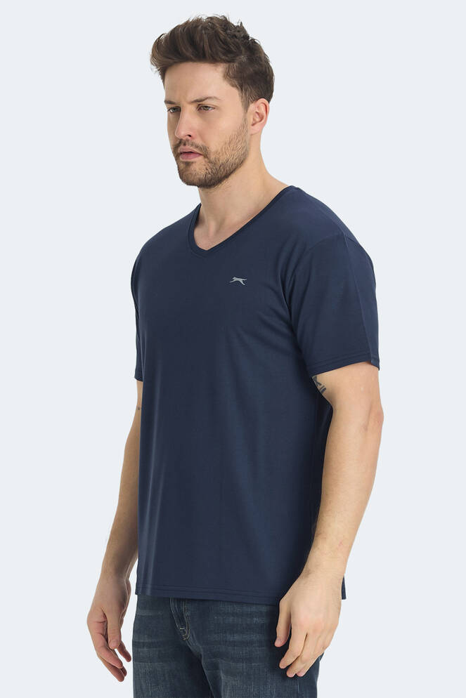 Slazenger KRAKKER Erkek V Yaka Lacivert Tişört