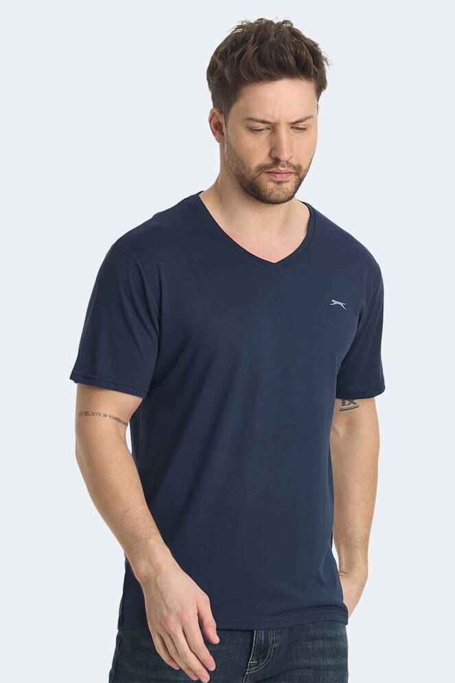 Slazenger KRAKKER Erkek V Yaka Lacivert Tişört