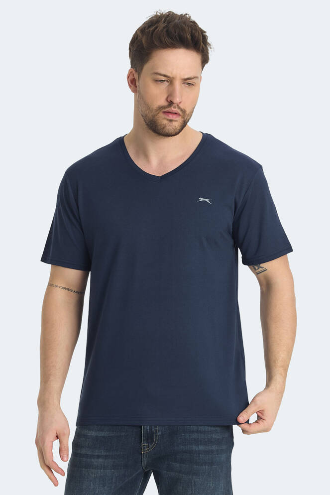 Slazenger KRAKKER Erkek V Yaka Lacivert Tişört