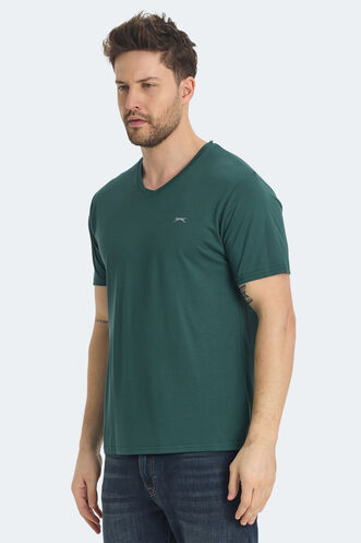 Slazenger KRAKKER Erkek V Yaka Yeşil Tişört - Thumbnail