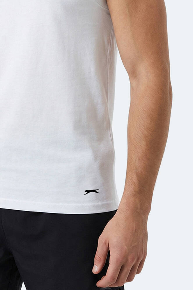 Slazenger KULAP Erkek Kolsuz Beyaz Tişört