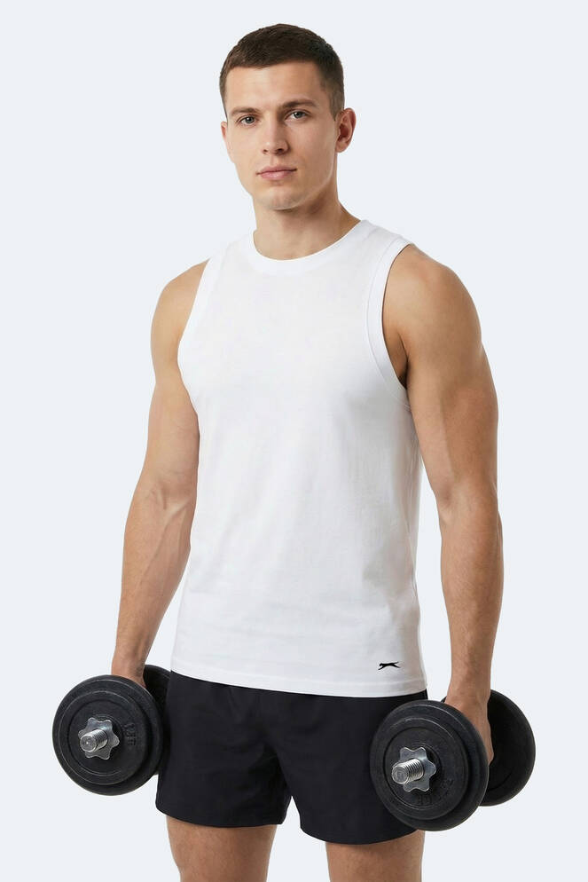 Slazenger KULAP Erkek Kolsuz Beyaz Tişört