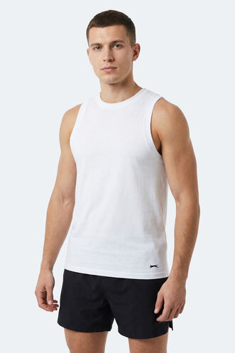 Slazenger - Slazenger KULAP Erkek Kolsuz Beyaz Tişört