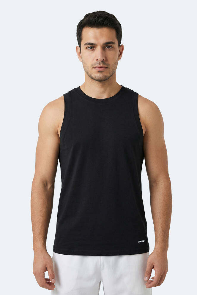 Slazenger KULAP Erkek Kolsuz Siyah Tişört