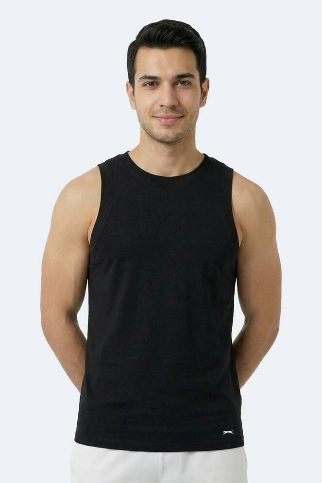 Slazenger KULAP Erkek Kolsuz Siyah Tişört