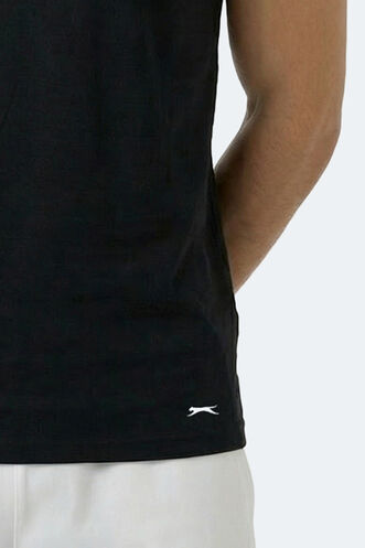 Slazenger KULAP Erkek Kolsuz Siyah Tişört - Thumbnail