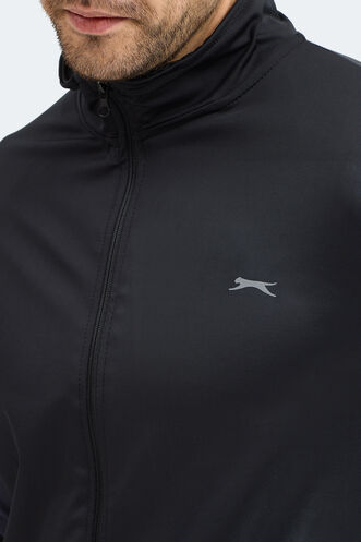 Slazenger KYLORA Erkek Dik Yaka Fermuarlı Siyah Sweatshırt - Thumbnail