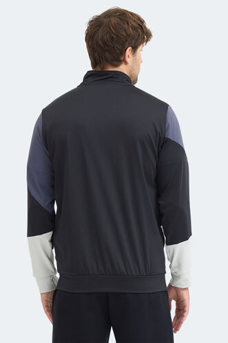 Slazenger KYLORA Erkek Dik Yaka Fermuarlı Siyah Sweatshırt - Thumbnail