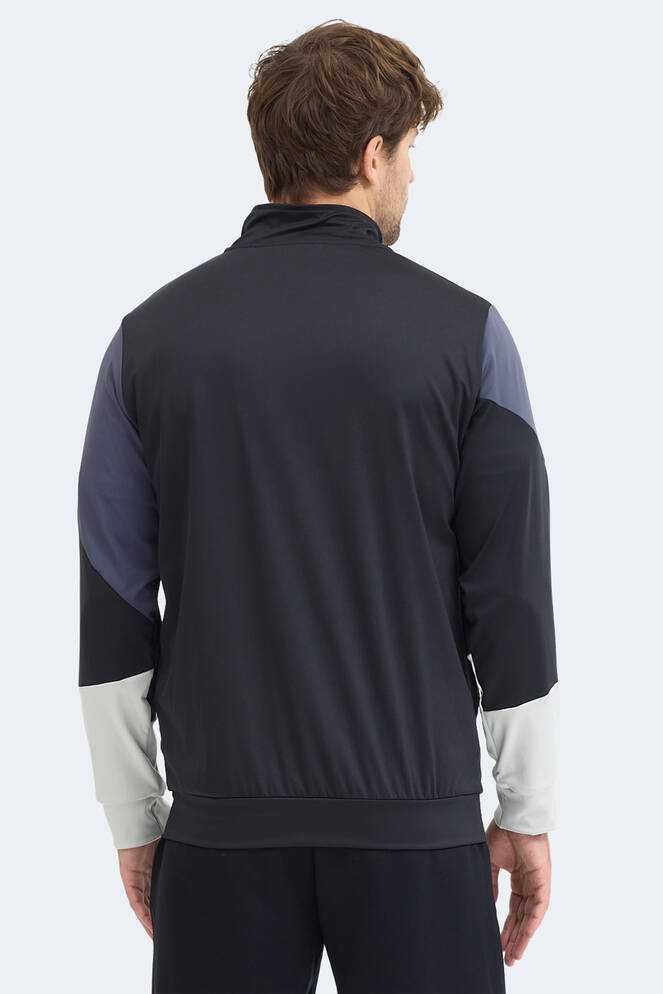 Slazenger KYLORA Erkek Dik Yaka Fermuarlı Siyah Sweatshırt