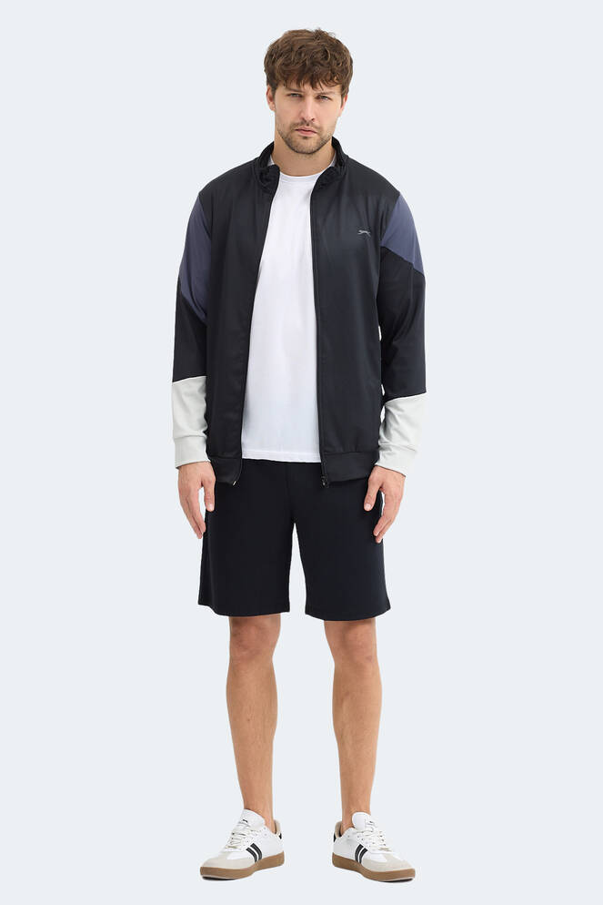 Slazenger KYLORA Erkek Dik Yaka Fermuarlı Siyah Sweatshırt