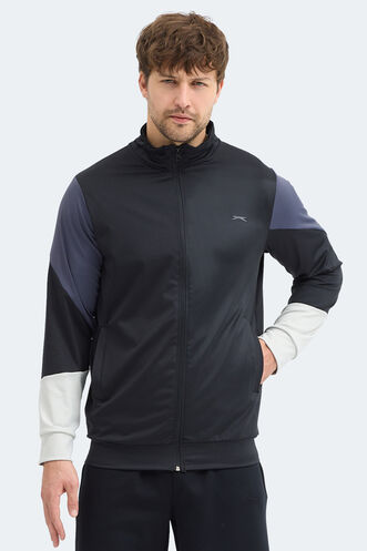 Slazenger - Slazenger KYLORA Erkek Dik Yaka Fermuarlı Siyah Sweatshırt