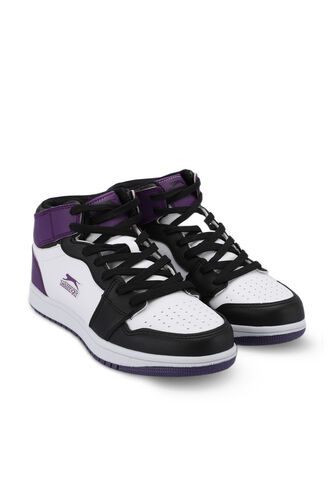 Slazenger LABOR HIGH Sneaker Kadın Ayakkabı Beyaz - Mor - Thumbnail