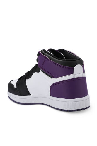 Slazenger LABOR HIGH Sneaker Kadın Ayakkabı Beyaz - Mor - Thumbnail