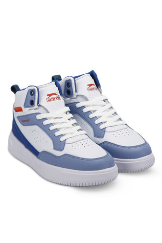 Slazenger LALI Sneaker Erkek Ayakkabı Beyaz - Saks Mavi - Thumbnail
