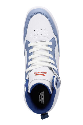 Slazenger LALI Sneaker Erkek Ayakkabı Beyaz - Saks Mavi - Thumbnail