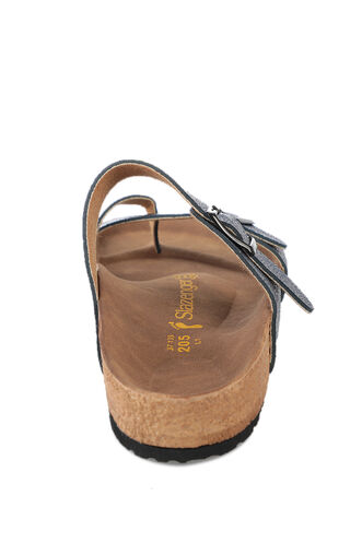 Slazenger LARA Kadın Terlikleri Mavi Simli - Thumbnail