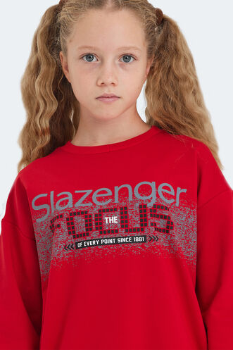 Slazenger LAST Unisex Çocuk Kırmızı Sweatshırt - Thumbnail