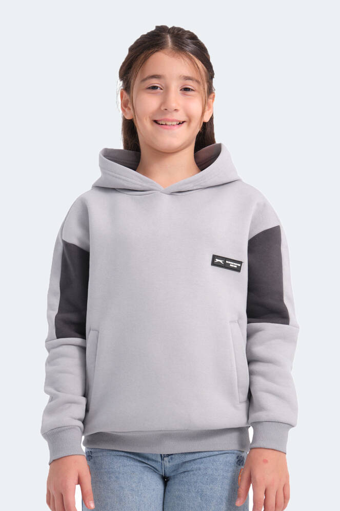 Slazenger LAYNE Unisex Kids Sweatshirt Grey - Black