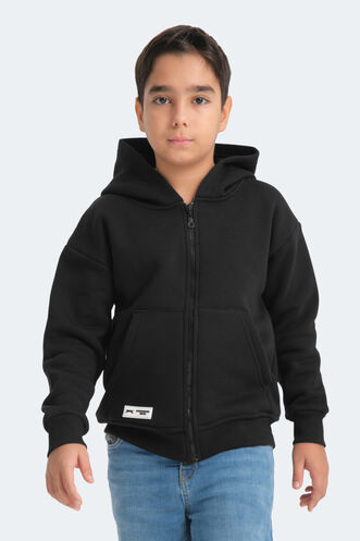Slazenger LEKAN Unisex Çocuk Sweatshirt Siyah - Thumbnail