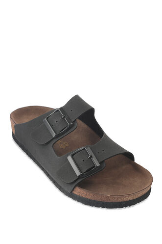 Slazenger LENS Unisex Terlik Siyah Nubuk - Thumbnail