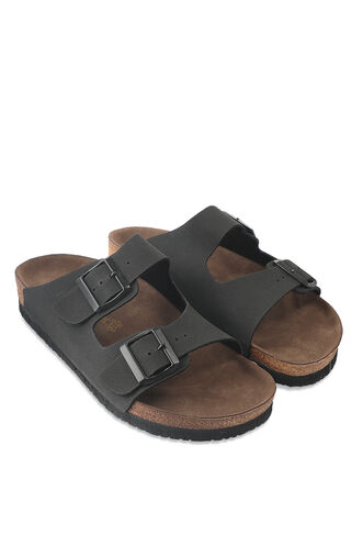 Slazenger LENS Unisex Terlik Siyah Nubuk - Thumbnail