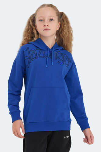 Slazenger LETTO Unisex Çocuk Sweatshirt Saks Mavi - Thumbnail