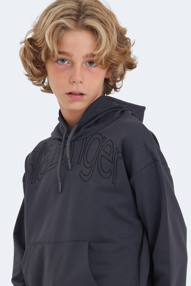 Slazenger LETTO Unisex Kids Sweatshirt Dark Grey