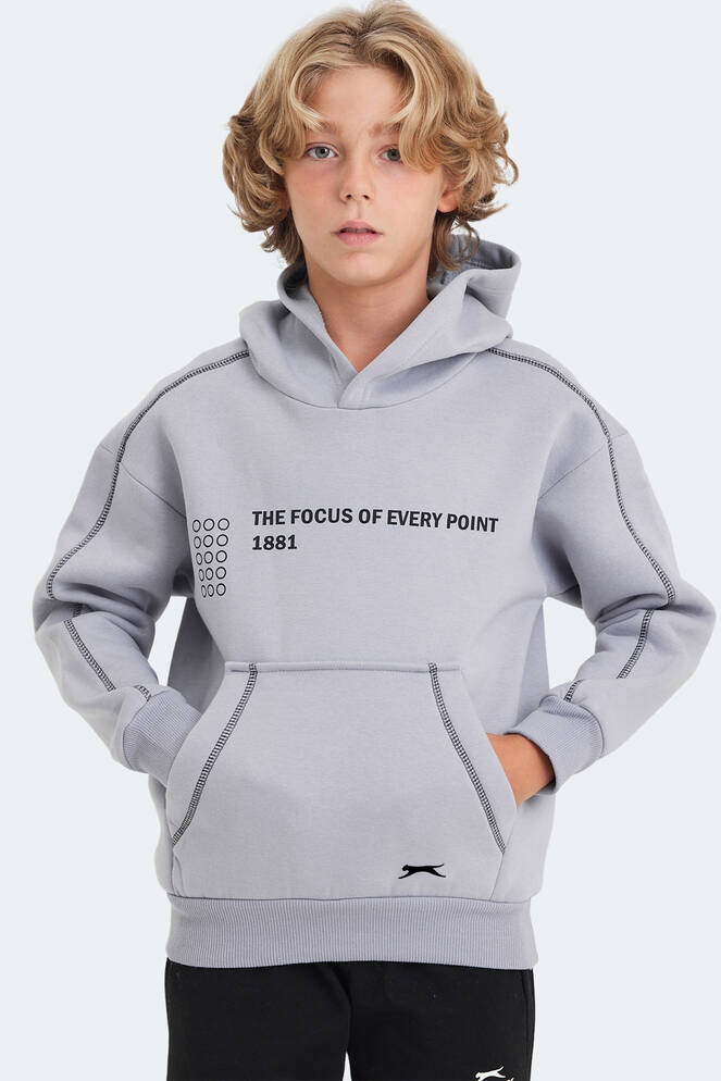Slazenger LEVON Unisex Kids Sweatshirt Stone Grey