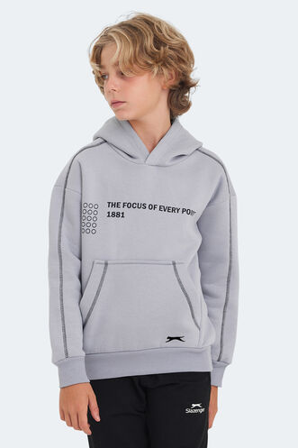 Slazenger LEVON Unisex Kids Sweatshirt Stone Grey - Thumbnail