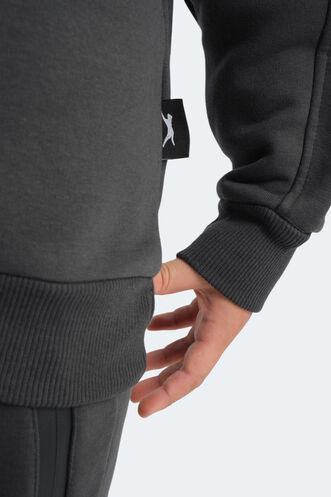 Slazenger LOGAN Unisex Çocuk Sweatshirt Koyu Gri - Thumbnail