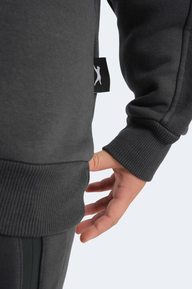 Slazenger LOGAN Unisex Çocuk Sweatshirt Koyu Gri