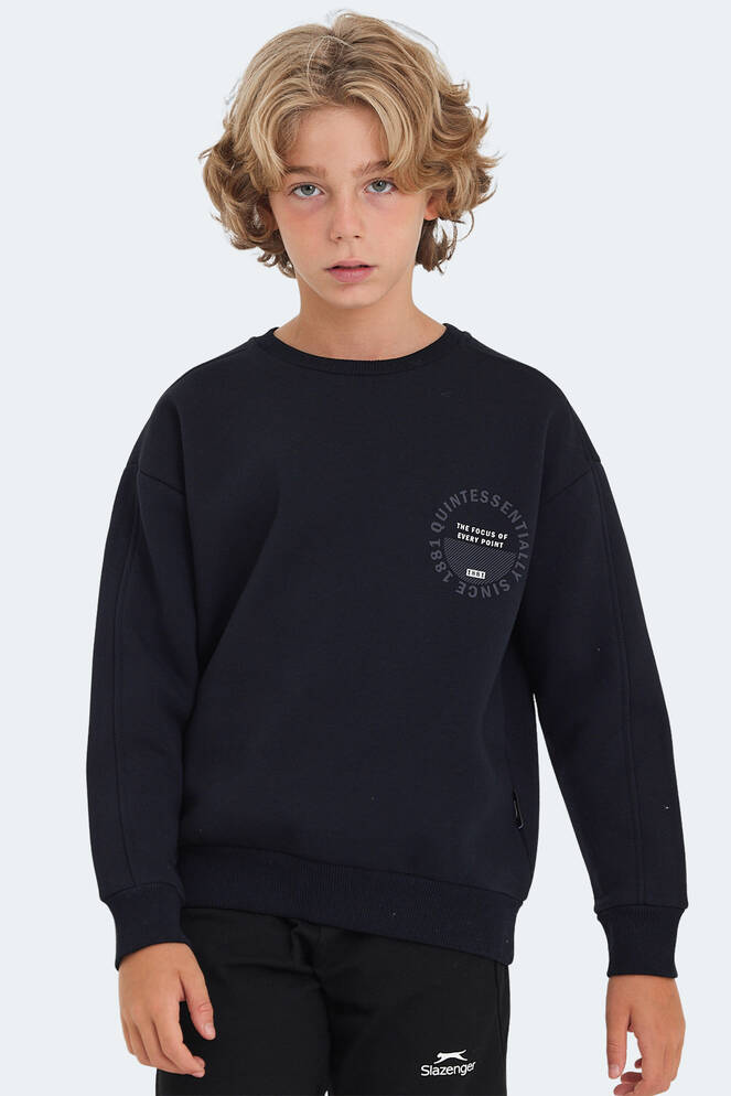 Slazenger LONE Unisex Kids Sweatshirt Navy Blue