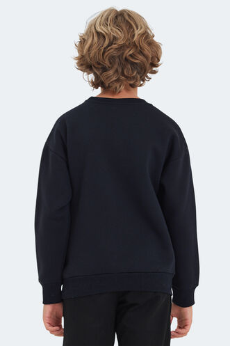 Slazenger LONE Unisex Kids Sweatshirt Navy Blue - Thumbnail