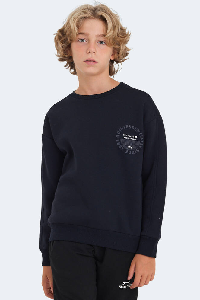 Slazenger LONE Unisex Kids Sweatshirt Navy Blue