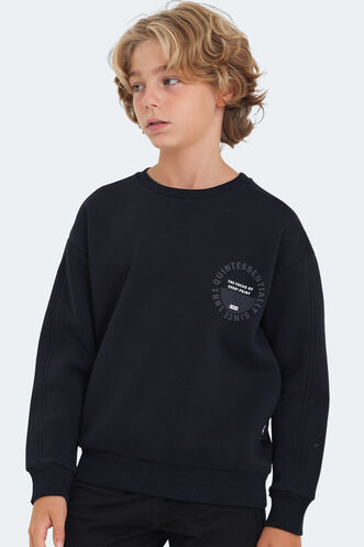 Slazenger LONE Unisex Kids Sweatshirt Navy Blue - Thumbnail