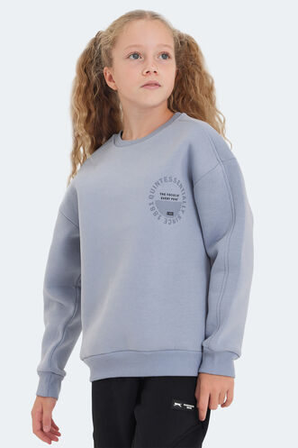 Slazenger LONE Unisex Kids Sweatshirt Stone Grey - Thumbnail