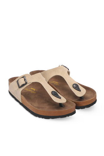 Slazenger LUKE Kadın Terlikleri Bej Nubuk - Thumbnail