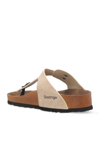 Slazenger LUKE Kadın Terlikleri Bej Nubuk - Thumbnail