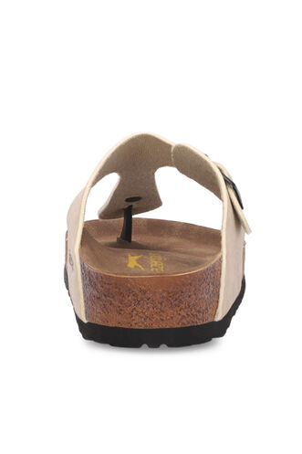 Slazenger LUKE Kadın Terlikleri Bej Nubuk - Thumbnail