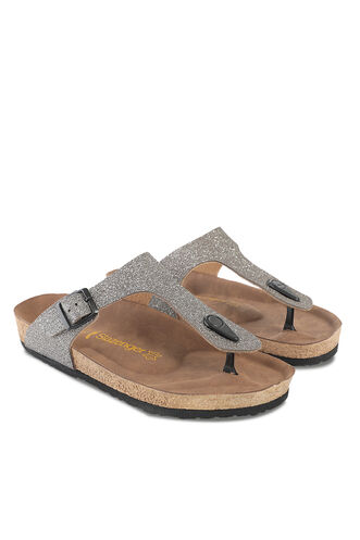 Slazenger LUKE Kadın Terlikleri Gri - Mor - Thumbnail