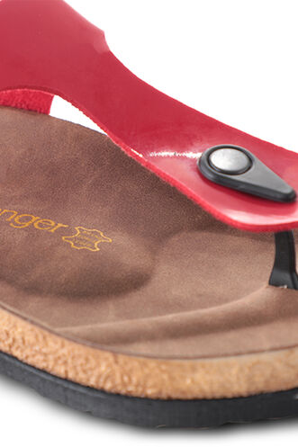 Slazenger LUKE Kadın Terlikleri Kırmızı Patent - Thumbnail