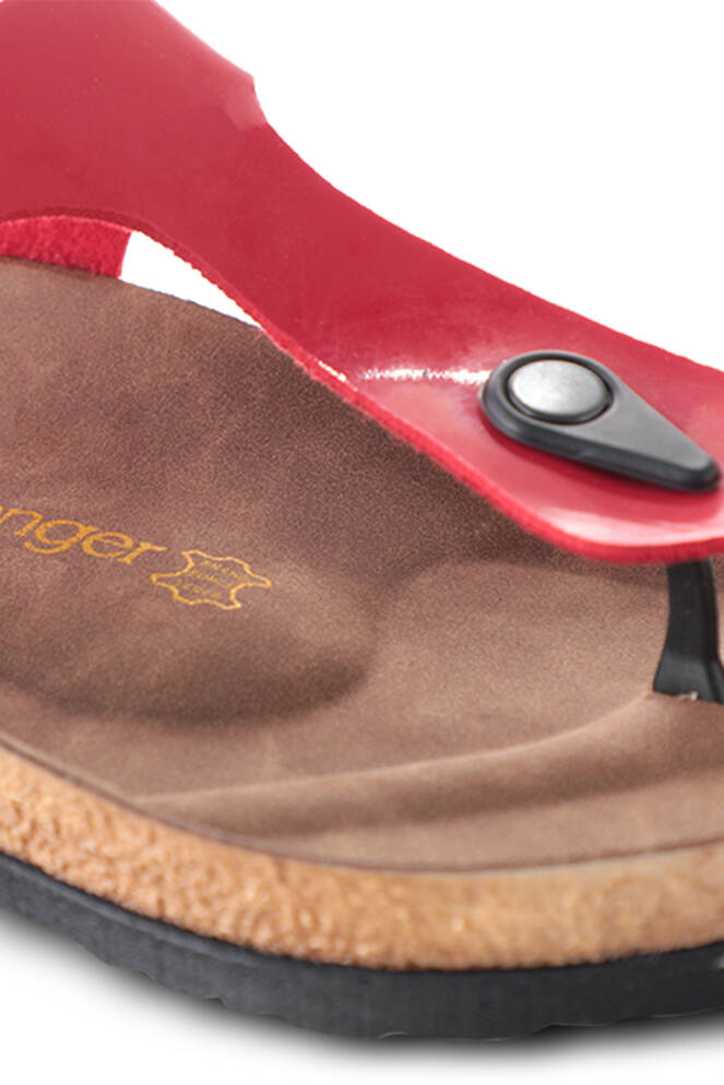 Slazenger LUKE Kadın Terlikleri Kırmızı Patent