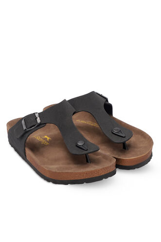 Slazenger LUKE Unisex Slippers Black Nubuck - Thumbnail