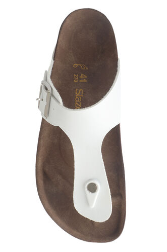 Slazenger LUKE Erkek Parmak Arası Beyaz Terlik - Thumbnail