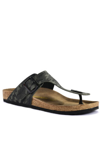 Slazenger LUKE Unisex Terlik Haki Kamuflaj - Thumbnail